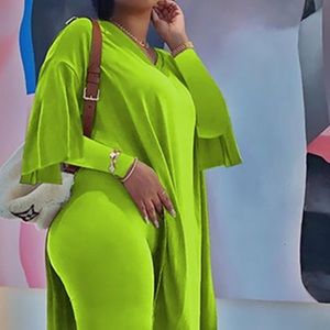 Slit top and pants set